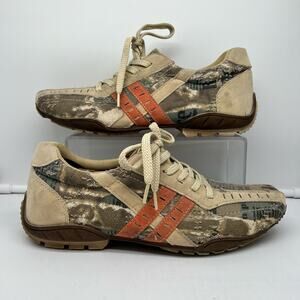 FIESSO by Aurelio Garcia Shoes Men 10.5 Beige Denim Casual Sneaker Patterned
